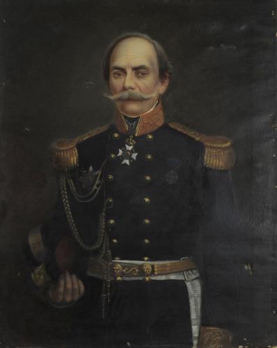 Portrait of Antonios Mavromichalis, oil painting on canvas.