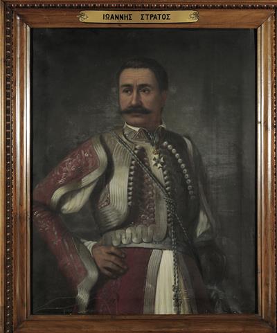 Προσωπογραφία του Ιωάννη Στράτου, ελαιογραφία σε μουσαμά.