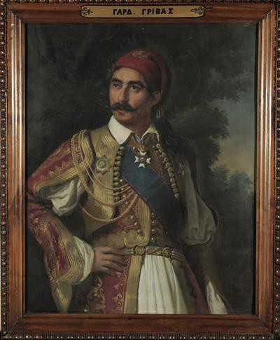 Portrait of Gardikiotis Grivas, oil painting on canvas.