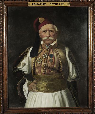 Portrait of Vassilios Petmezas, oil painting on canvas.