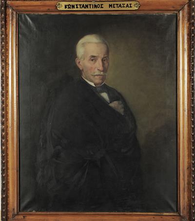 Portrait of Konstantinos Metaxas, oil painting on canvas.