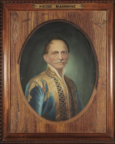 Portrait of Alexios Vlachopoulos, oil painting on canvas.