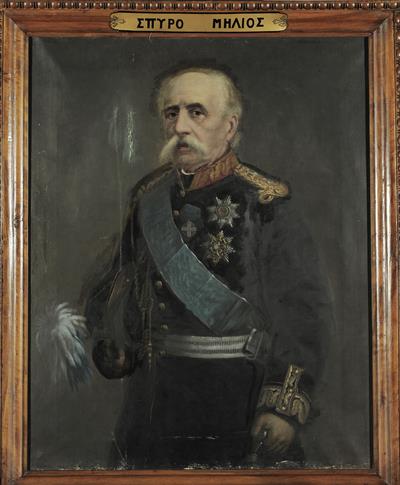 Portrait of Spyromilios, oil painting on canvas.