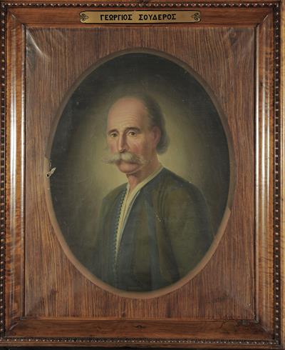 Προσωπογραφία του Γεωργίου Τσουδερού, ελαιογραφία σε μουσαμά.