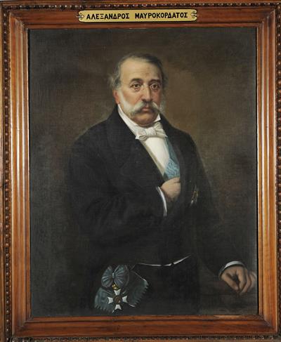 Portrait of Alexandros Mavrokordatos, oil painting on canvas.