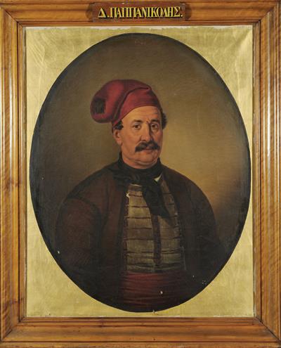 Portrait of Dimitrios Papanikolis, oil painting on canvas by Dionysios Tsokos, 1860.