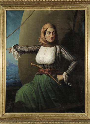 Portrait of Laskarina Bouboulina, oil painting on canvas.
