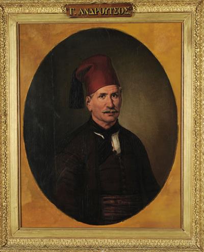 Portrait of Georgios Androutsos, oil painting on canvas by Dionysios Tsokos, 1860.