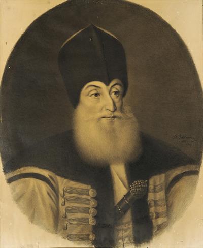 Προσωπογραφία του Αλεξάνδρου (Βόδα) Σούτσου, μολύβι και κάρβουνο σε χαρτί του St. Soldanesu, Ιάσιο, 1886.