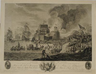 &quot;DEFENSE DE RHODES PAR LE GRAND-MAITRE VILLIERS DE L&#039; ISLE-ADAM CONTRE SOLIMAN II&quot;. Πολιορκία της Ρόδου. Ασπρόμαυρη χαλκογραφία, Cornille Vroom, P.re E.che L&#039; Epine, Hilair J.B., Παρίσι.
