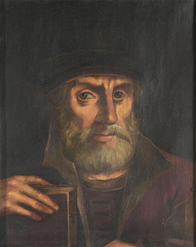 Προσωπογραφία του Μανουήλ Χρυσολωρά (c. 1350-1415), ελαιογραφία σε μουσαμά του Αυγούστου Πικαρέλλη.