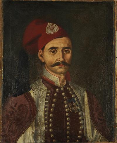 Προσωπογραφία του Λαζάρου Μαυροβουνιώτη, ελαιογραφία σε μουσαμά.