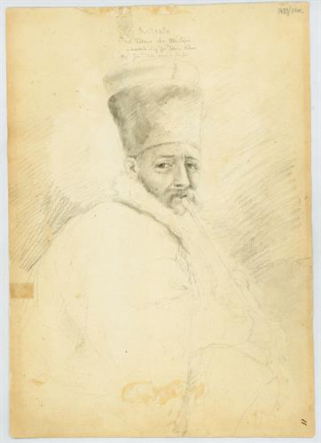 Προσωπογραφία του τάταρου του Αλή Πασά, &quot;απεσταλμένου στον αρχιστράτηγο Adam&quot;, του Γεράσιμου Πιτζαμάνου, μολύβι σε χαρτί, 1818/1820.