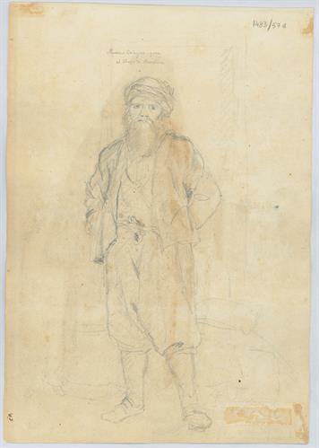 Καλόγερος στον Μαραθώνα, του Γεράσιμου Πιτζαμάνου, μολύβι σε χαρτί, 1818/1820.