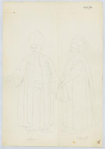 Doctor and Defterdar (treasurer), by Gerasimos Pizzamanos, pencil on paper.