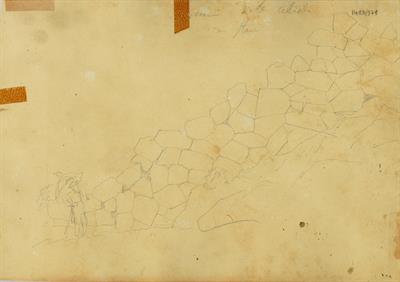 Ithaca, prehistoric walls, by Gerasimos Pizzamanos, pencil on paper, 1817/1820.