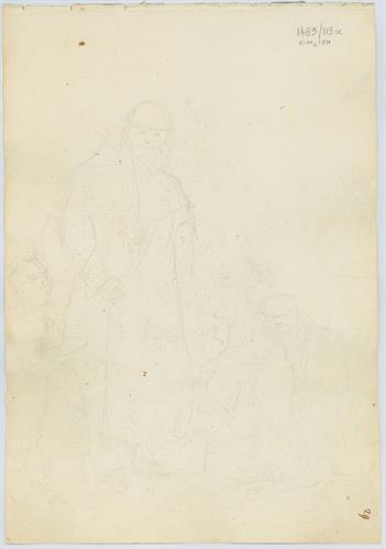 Γυναίκες και παιδί, του Γεράσιμου Πιτζαμάνου, μολύβι σε χαρτί, 1818/1820.