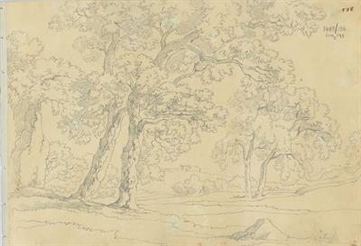 Εξοχικό τοπίο, του Γεράσιμου Πιτζαμάνου, μολύβι σε χαρτί, 1818/1820.