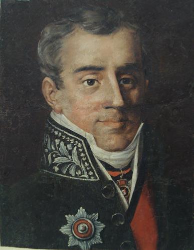 Προσωπογραφία του Κόμη Ιωάννη Καποδίστρια (1776-1831) ως διπλωμάτη στο Υπουργείο Εξωτερικών της Ρωσίας, του Γεράσιμου Πιτζαμάνου, ελαιογραφία σε χαρτί.