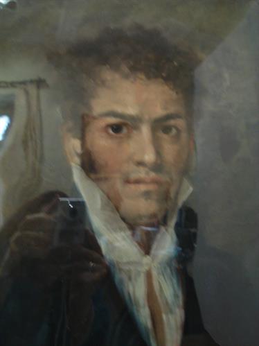 Αυτοπροσωπογραφία του Γεράσιμου Πιτζαμάνου, ελαιογραφία σε μουσαμά.