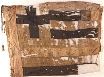 Σημαία του Ναυάρχου Ανδρέα Μιαούλη, με οκτώ οριζόντιες γραμμές και κυανό σταυρό.