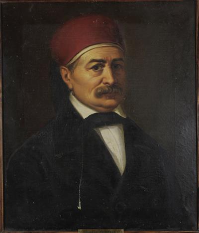 Προσωπογραφία του Μιχαήλ Τοσίτσα, ελαιογραφία σε μουσαμά.
