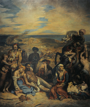“Scene of the massacre at Chios”, by Eugène Delacroix (1824). L. Koyevinas, 1922